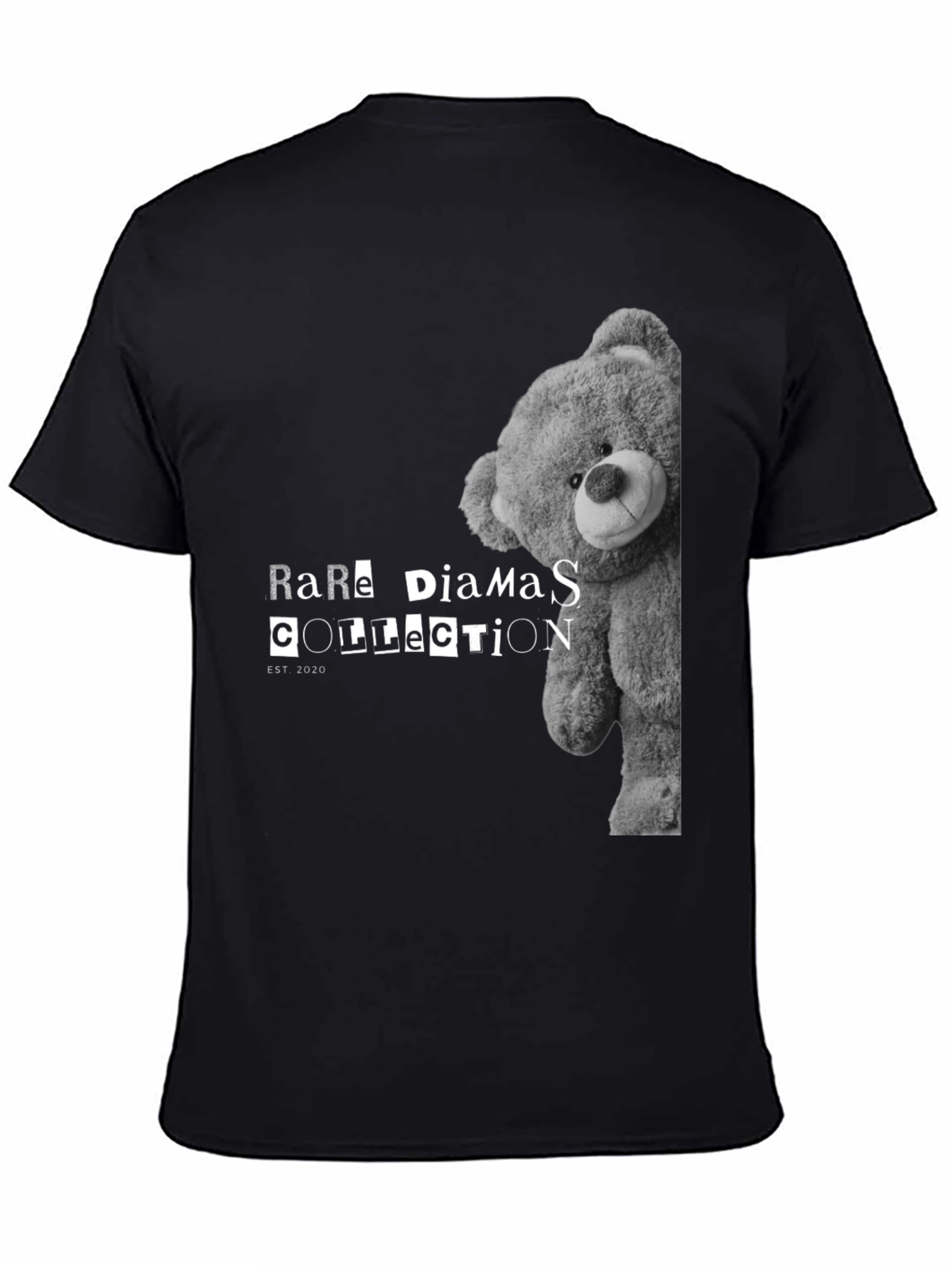 Rare Diamas Collection Teddy Bear Black T-Shirt
