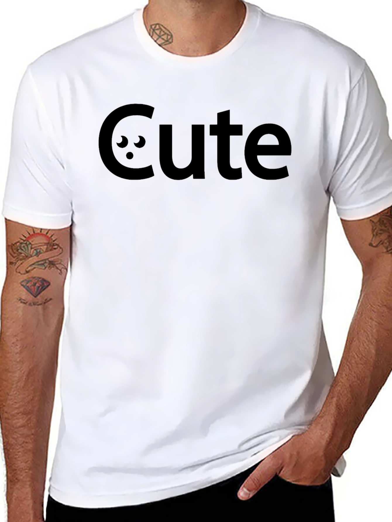 Cute Graphic Tee - Mens Black T-Shirt