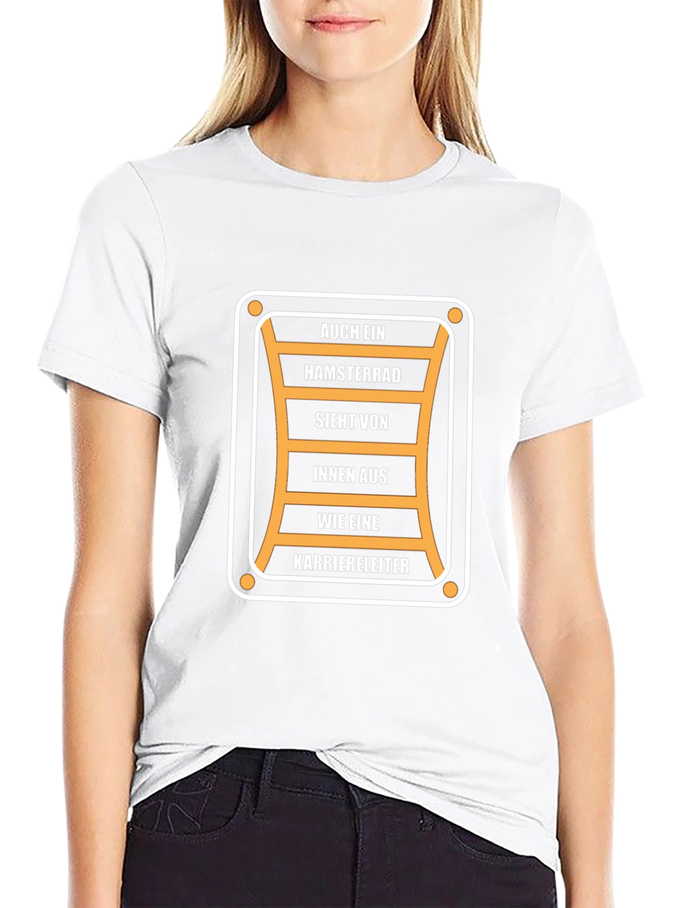 Humorous Career Ladder T-Shirt - Black