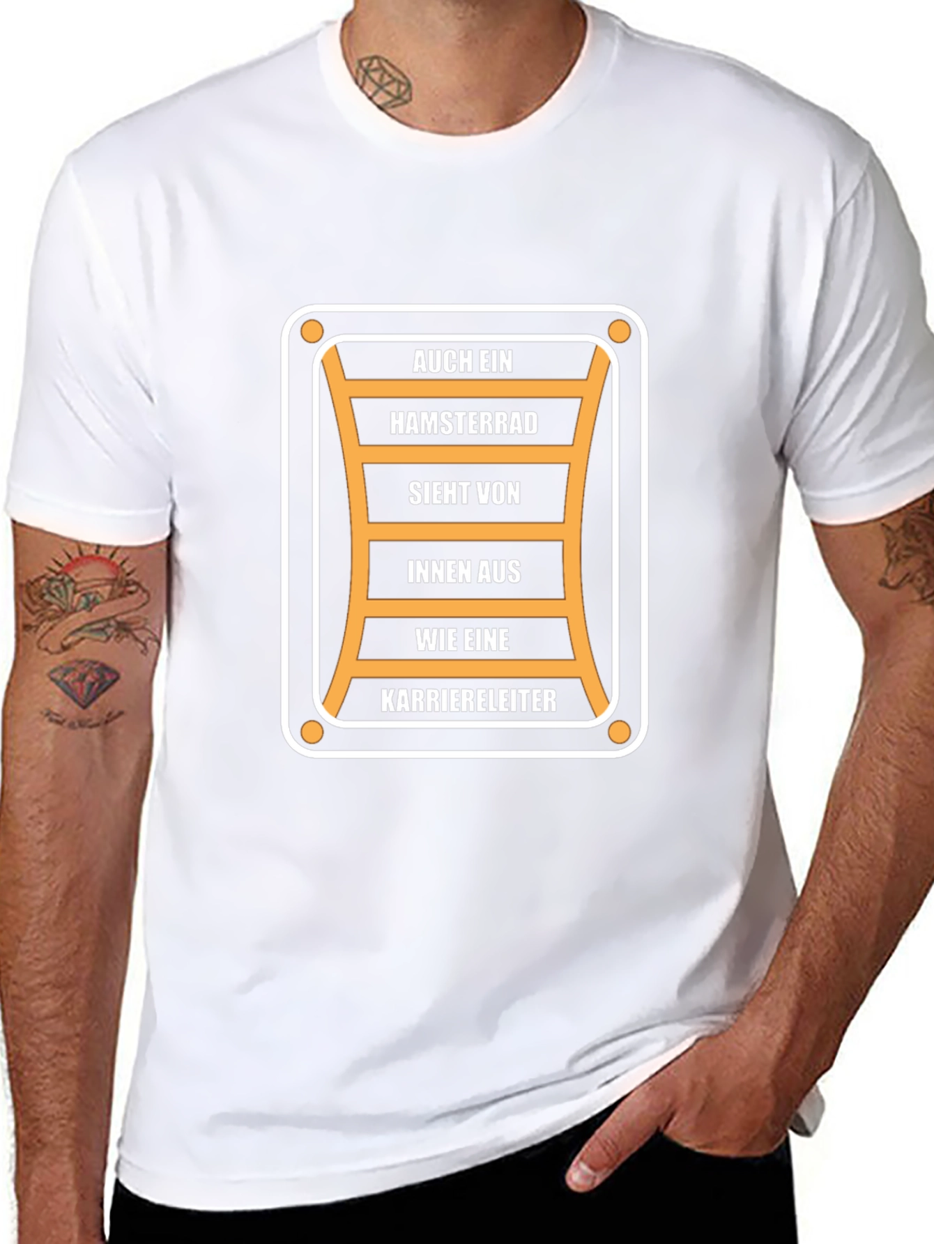 Humorous Career Ladder T-Shirt - Black