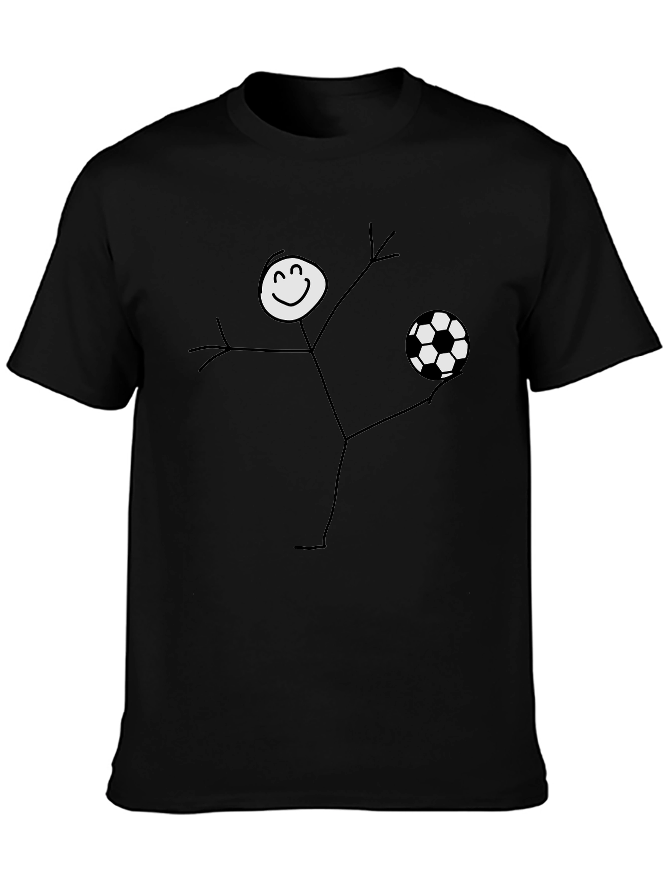 Soccer Stick Figure Graphic Tee - Black