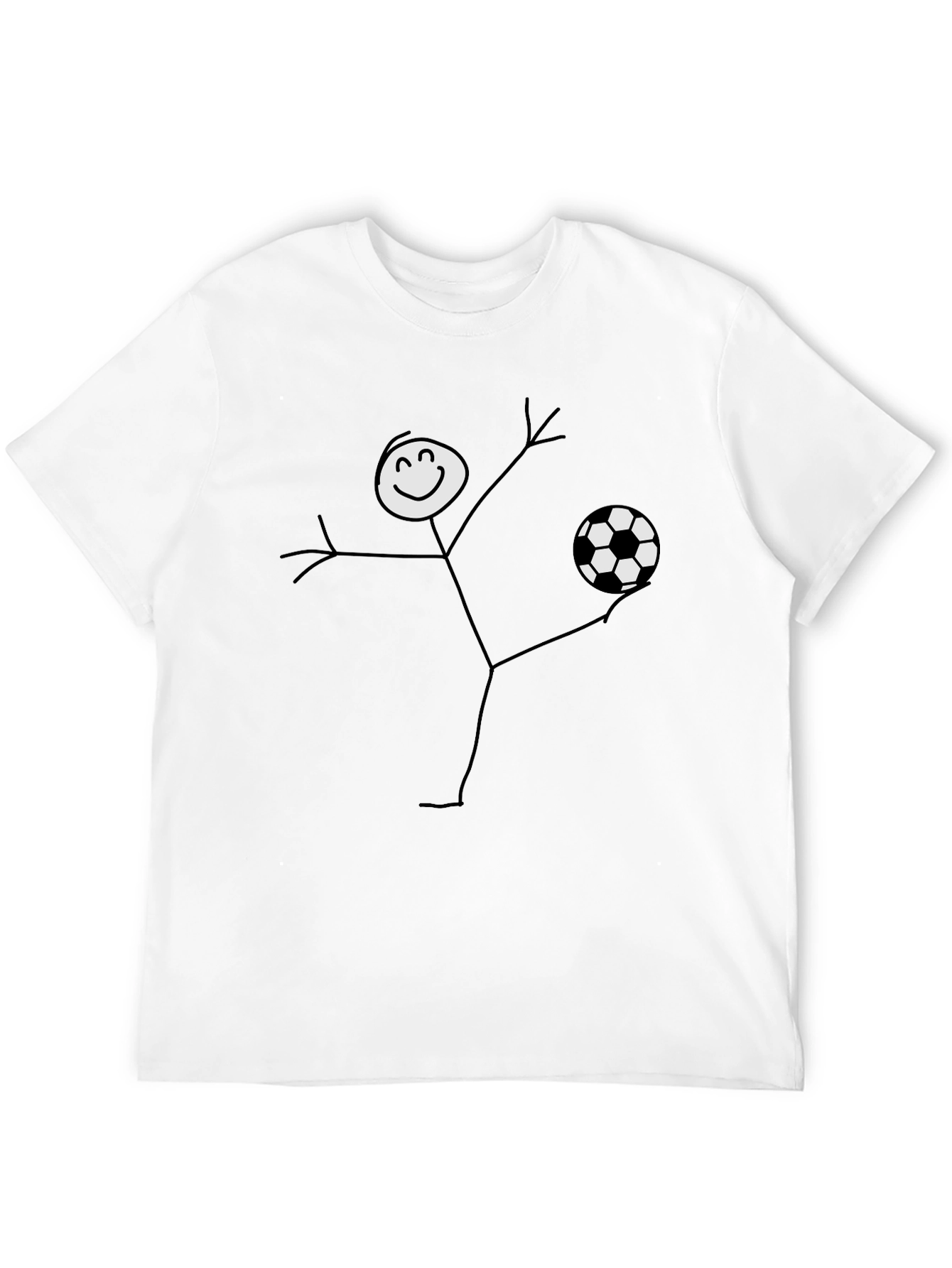 Soccer Stick Figure Graphic Tee - Black