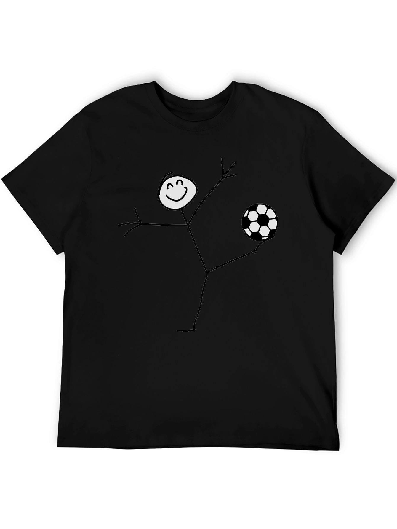 Soccer Stick Figure Graphic Tee - Black