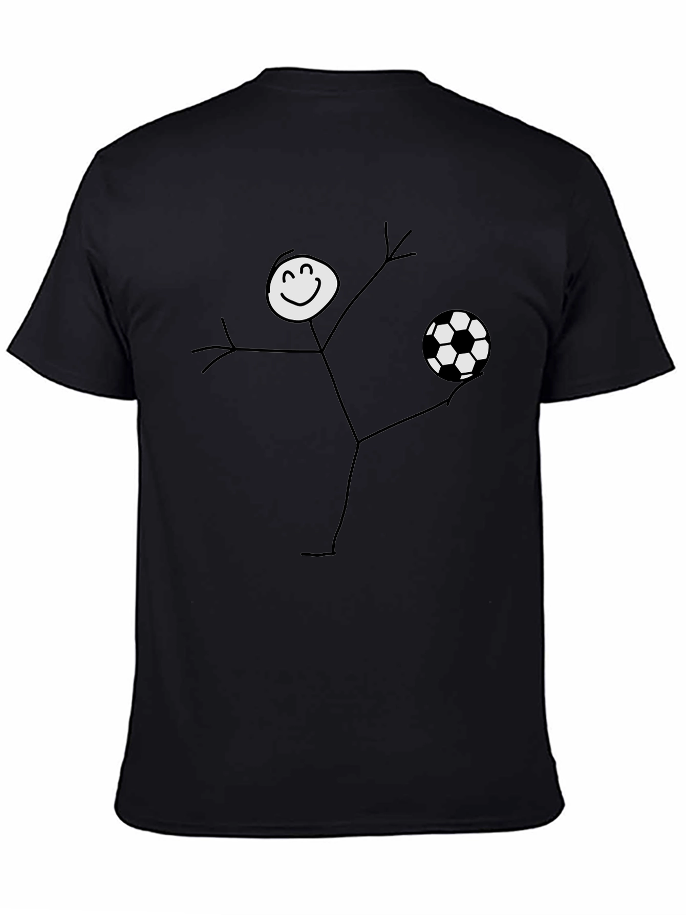 Soccer Stick Figure Graphic Tee - Black