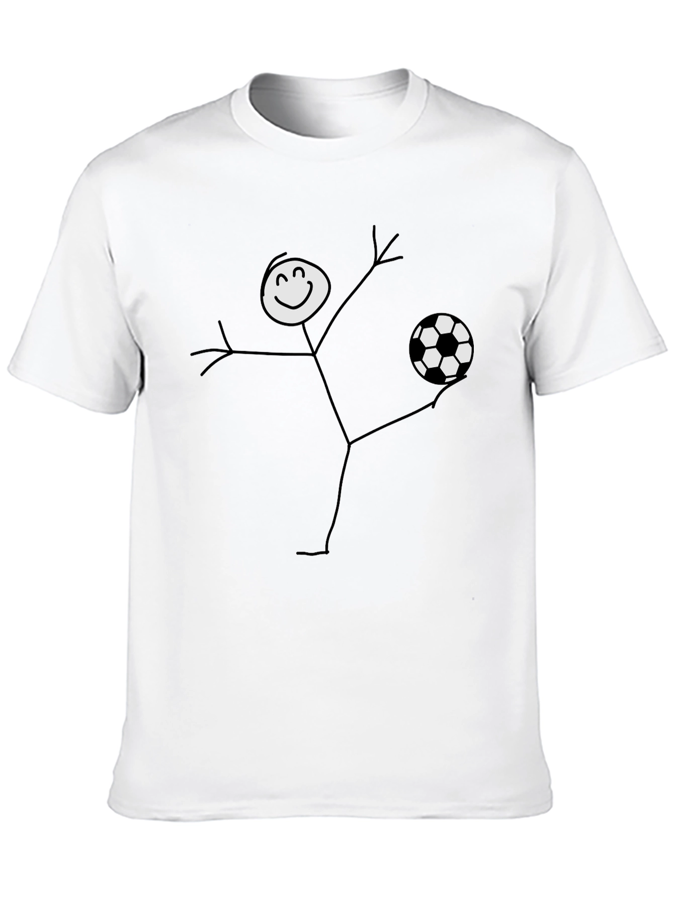 Soccer Stick Figure Graphic Tee - Black