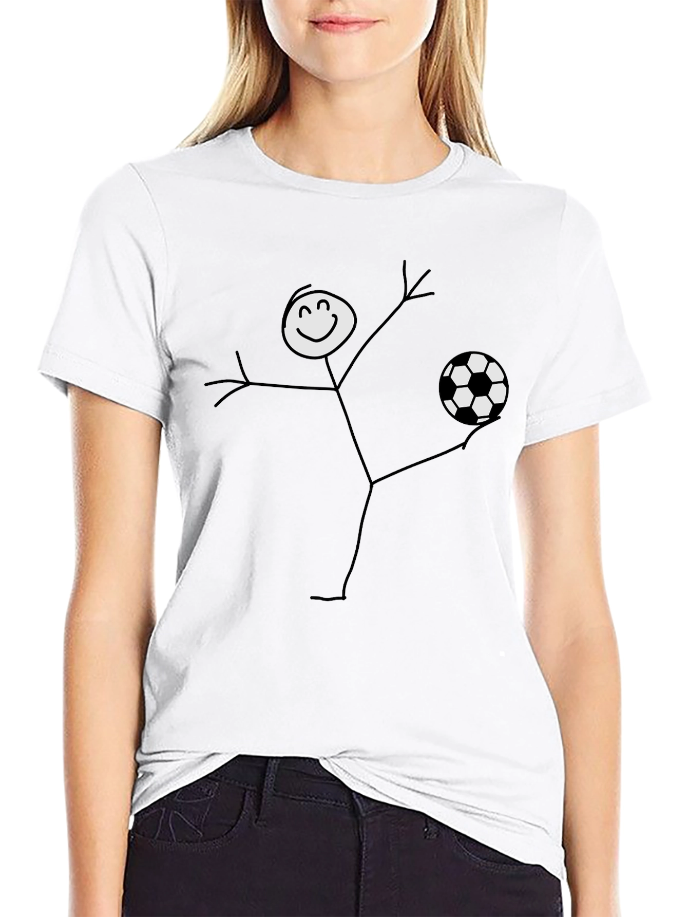 Soccer Stick Figure Graphic Tee - Black