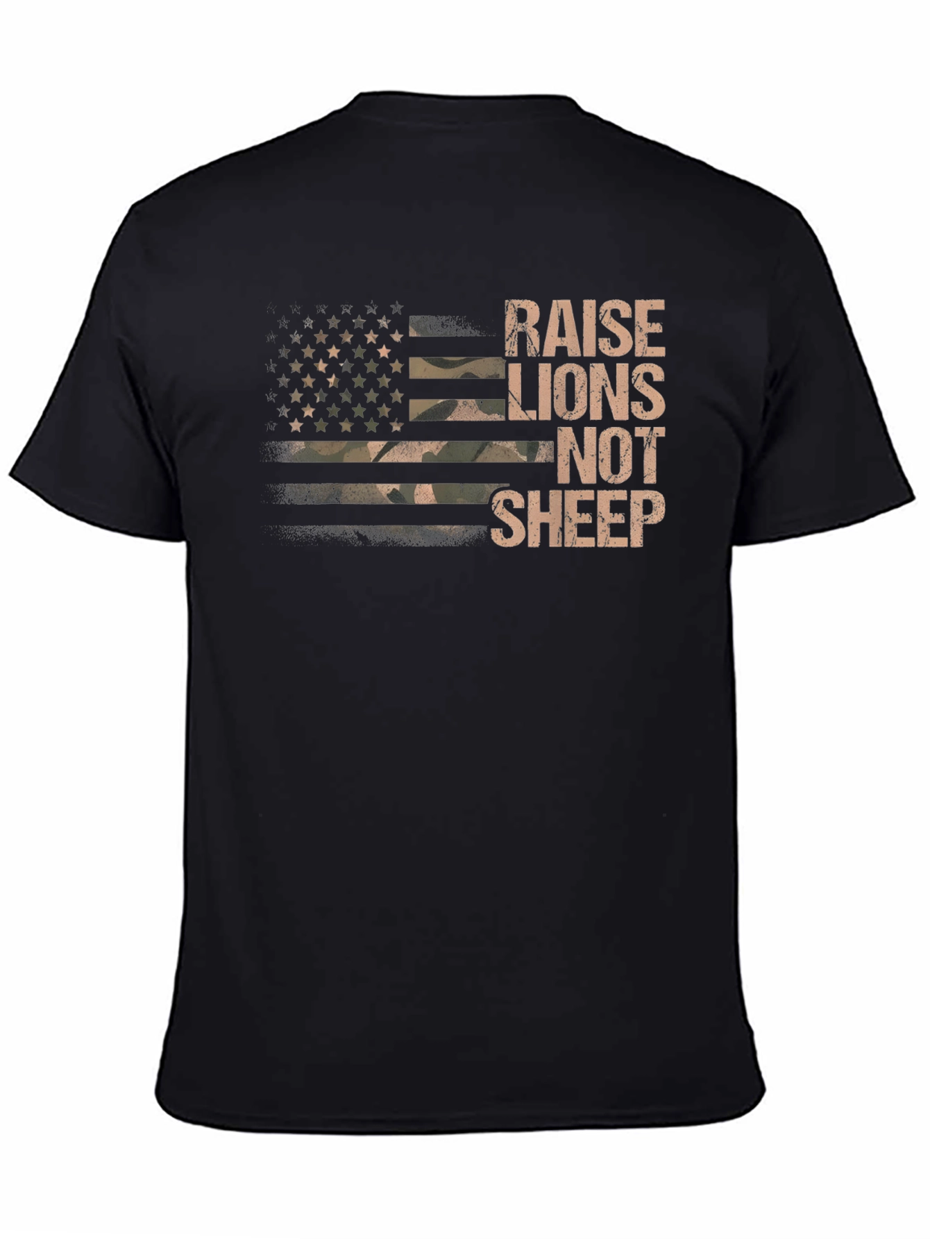 Raise Lions Not Sheep Graphic T-Shirt - Patriotic