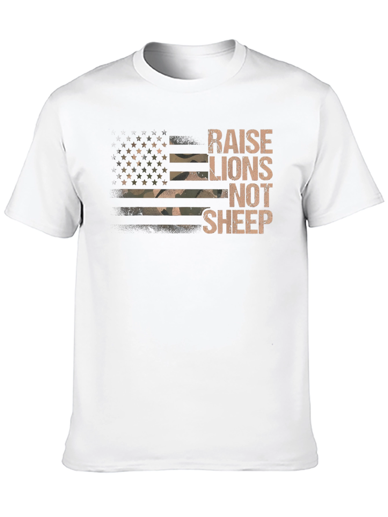 Raise Lions Not Sheep Graphic T-Shirt - Patriotic