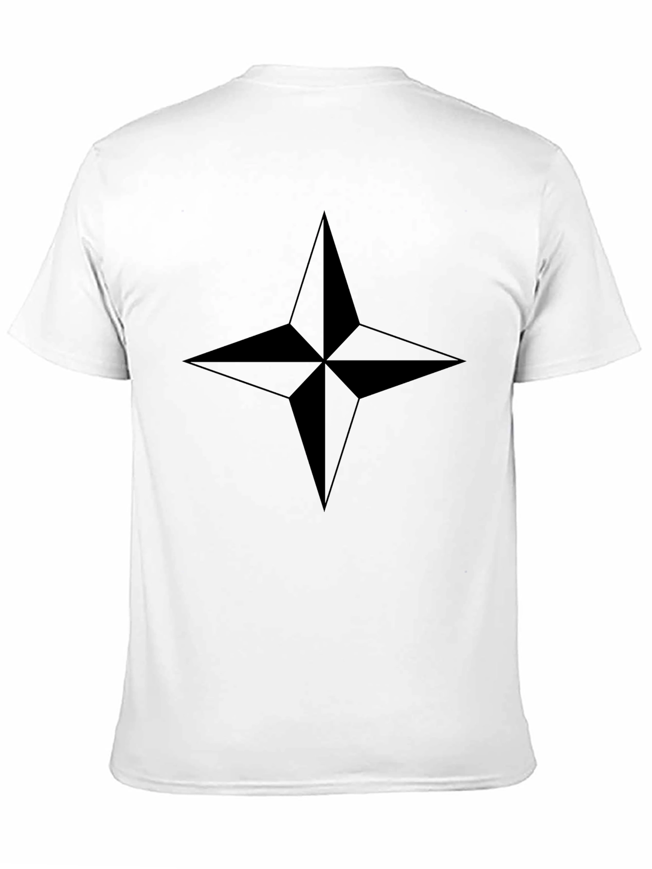 Mens Black Star Graphic Tee - Casual Style