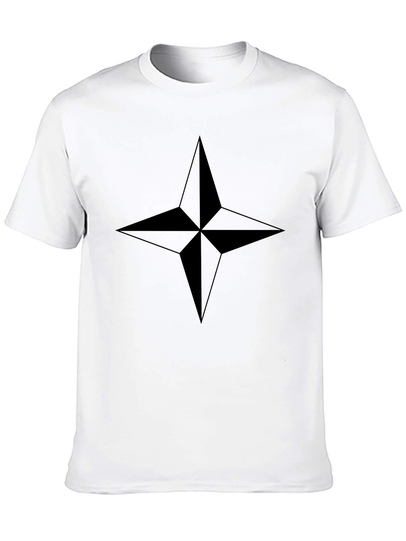 Mens Black Star Graphic Tee - Casual Style