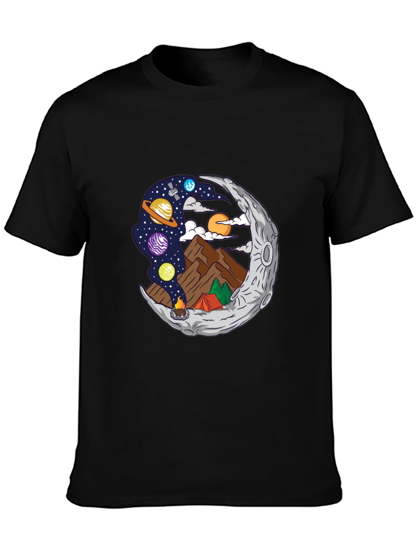 Cosmic Camping Black T-Shirt