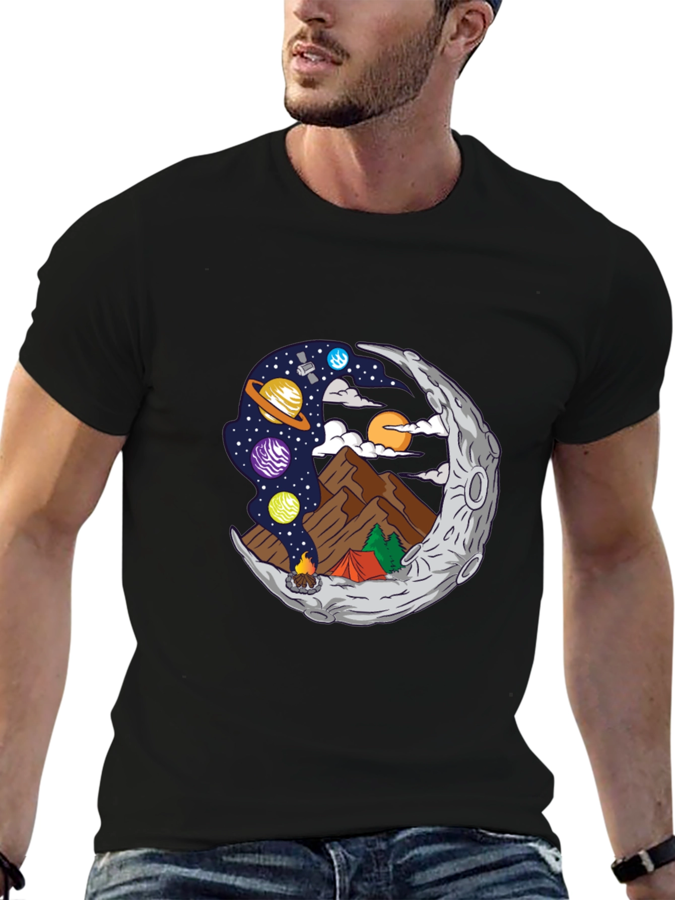 Cosmic Camping Black T-Shirt