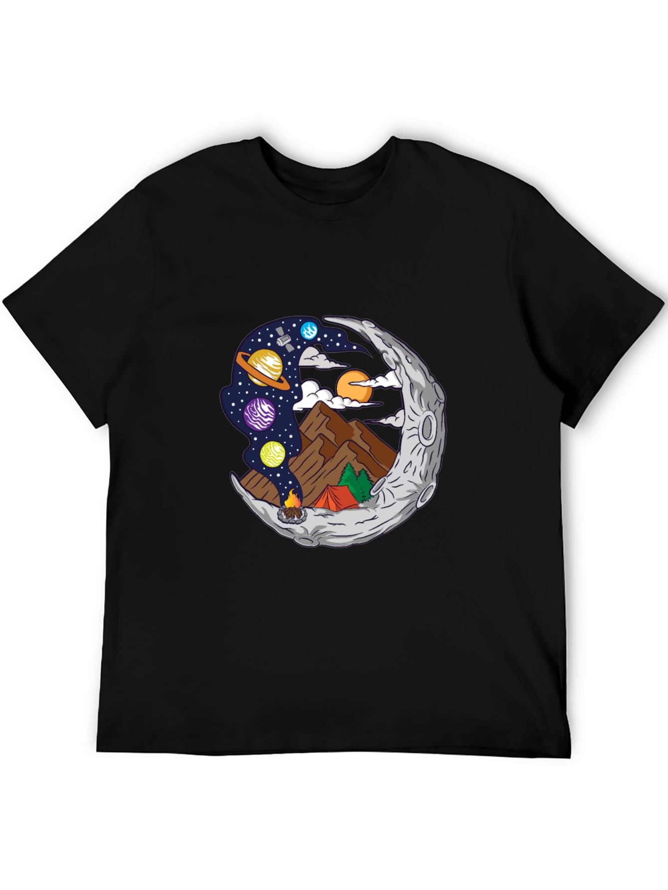 Cosmic Camping Black T-Shirt