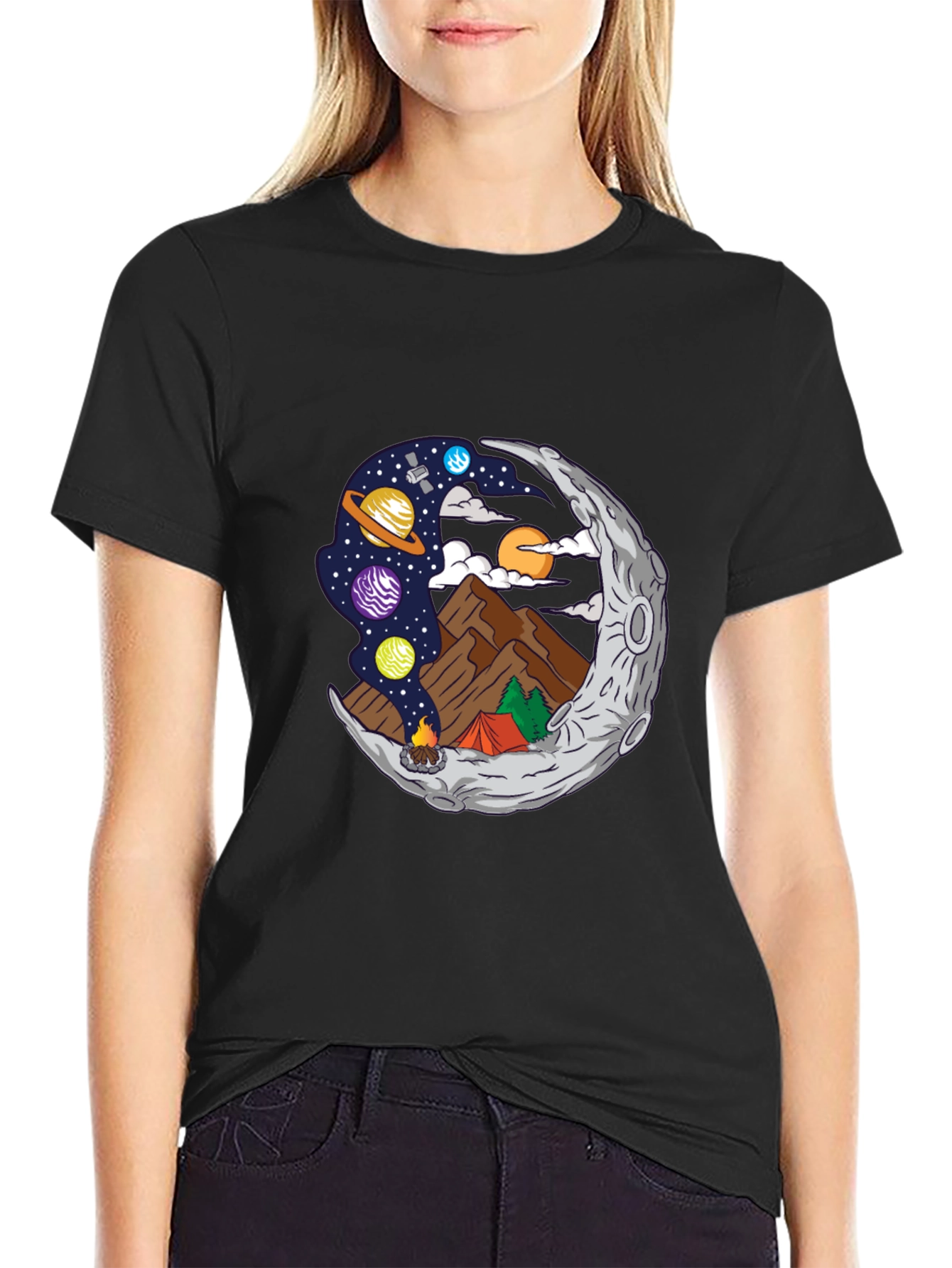 Cosmic Camping Black T-Shirt