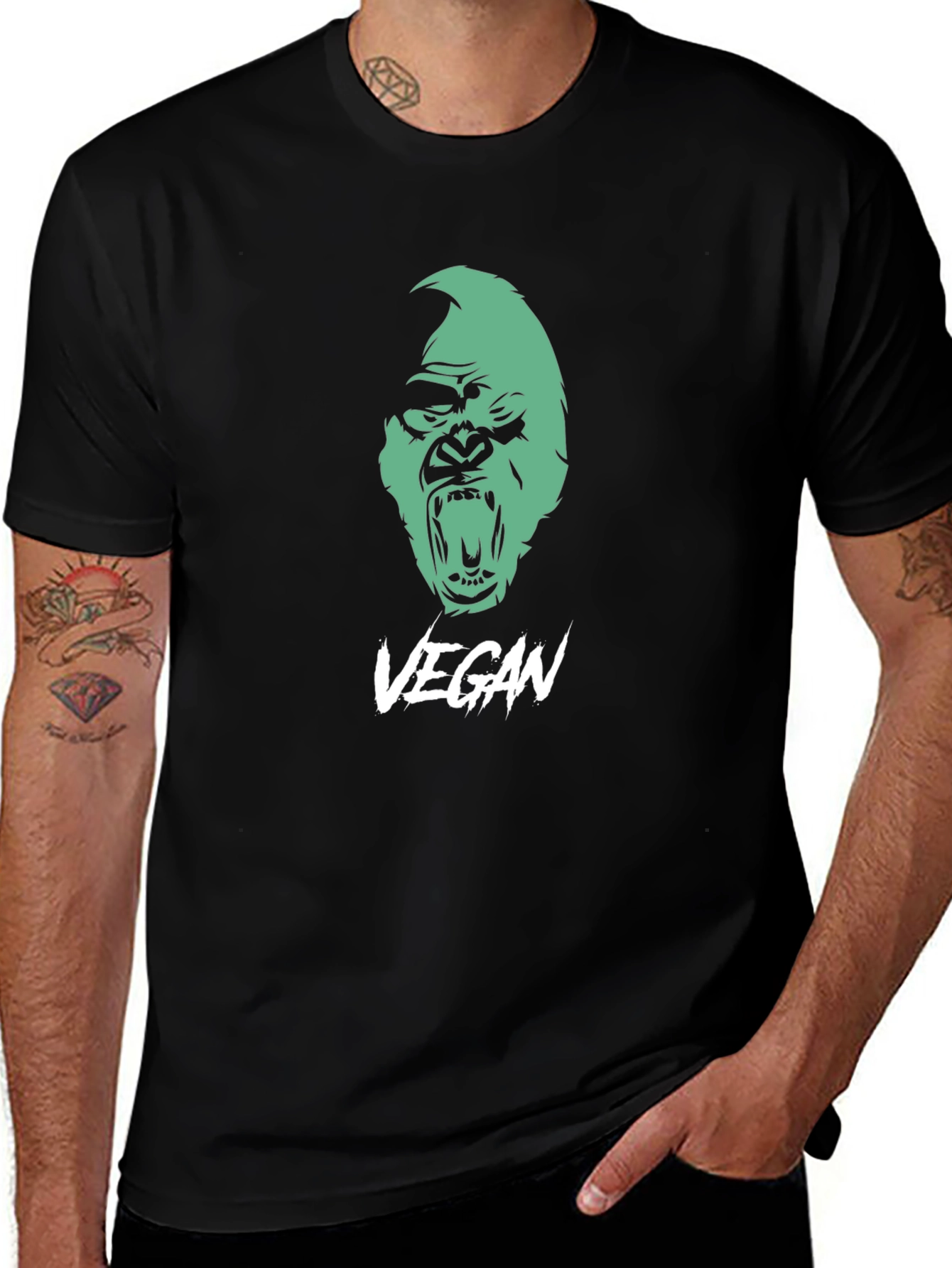 Vegan Gorilla Graphic Tee - Bold Statement Shirt
