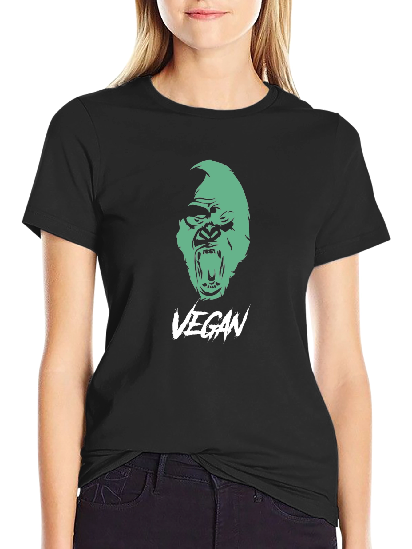 Vegan Gorilla Graphic Tee - Bold Statement Shirt