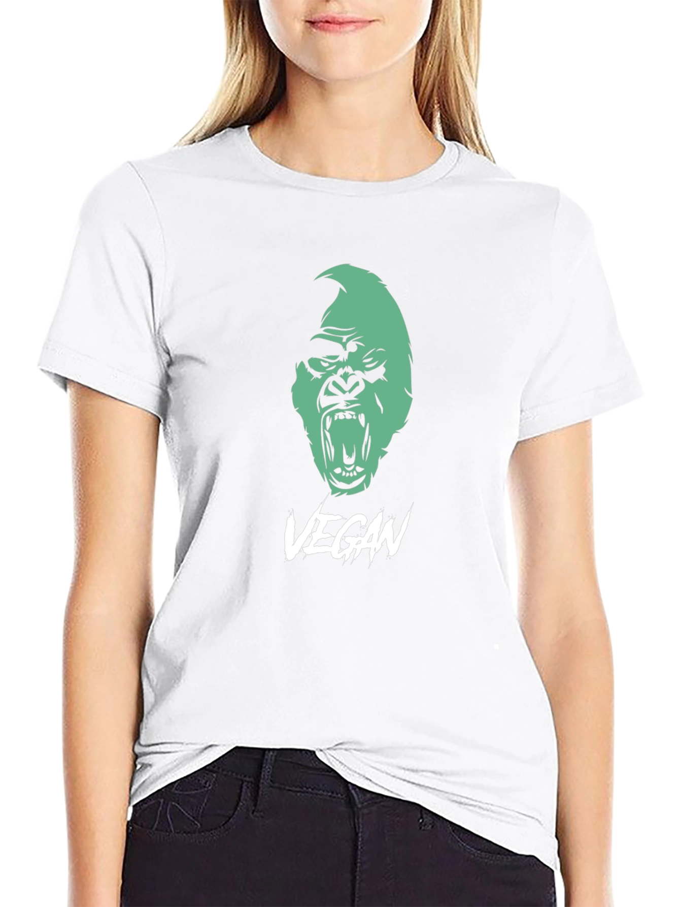 Vegan Gorilla Graphic Tee - Bold Statement Shirt