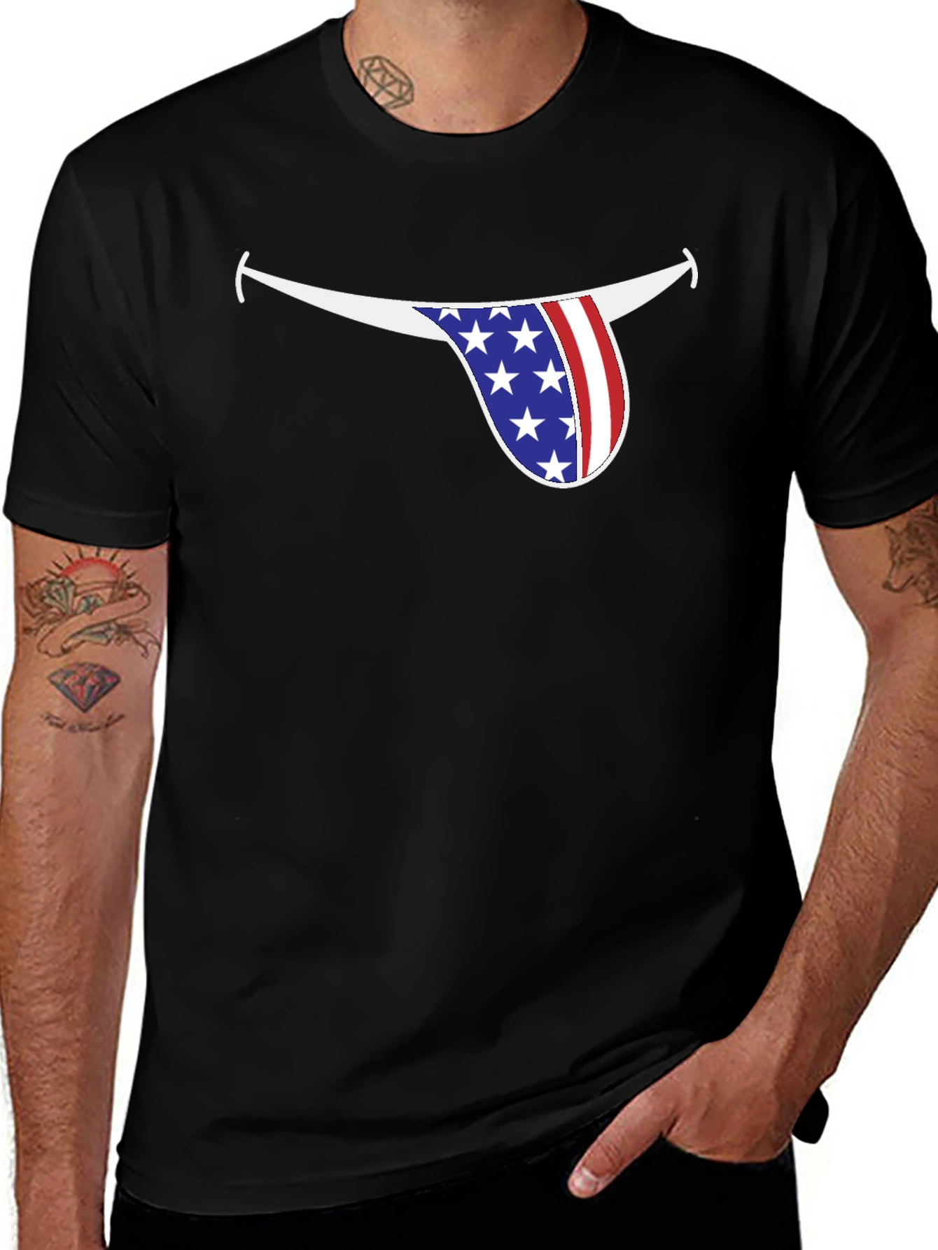 American Flag Tongue Graphic Tee