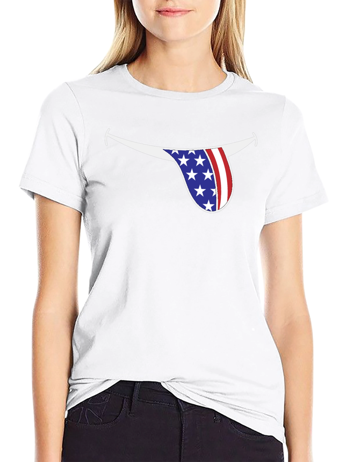 American Flag Tongue Graphic Tee