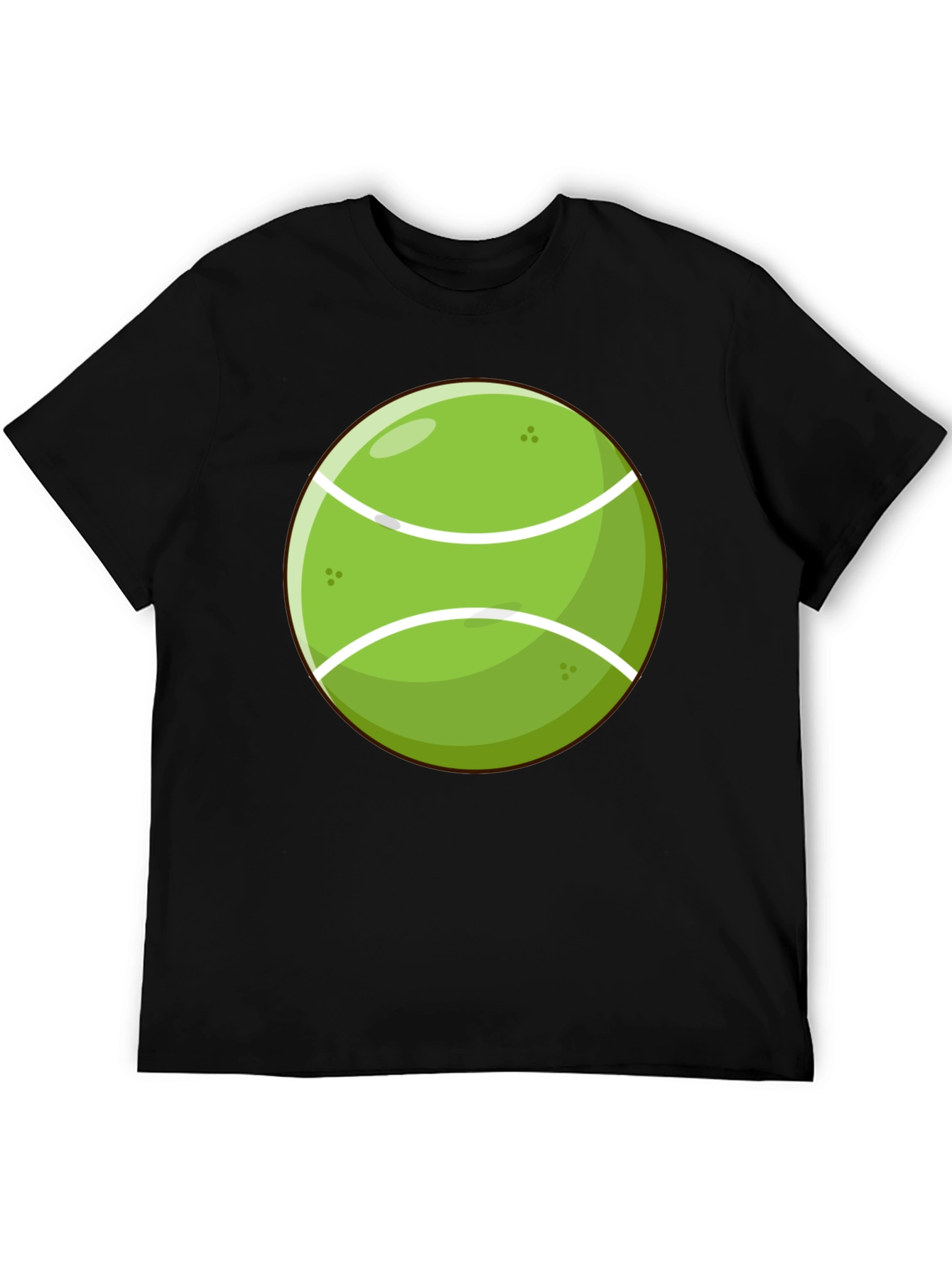 Tennis Ball Graphic Tee - Black Cotton Shirt