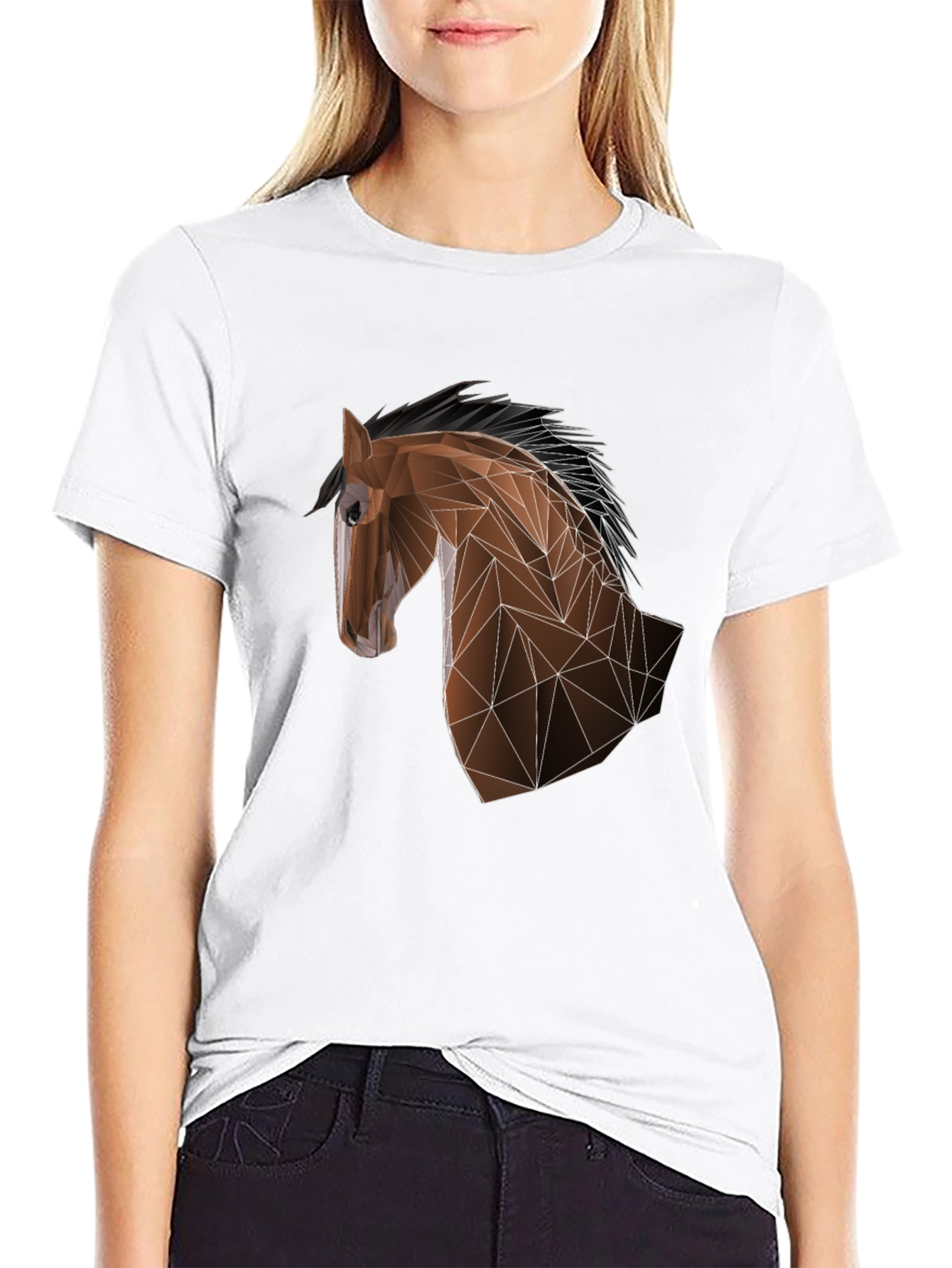 Geometric Horse Tee - Modern Artistic Design