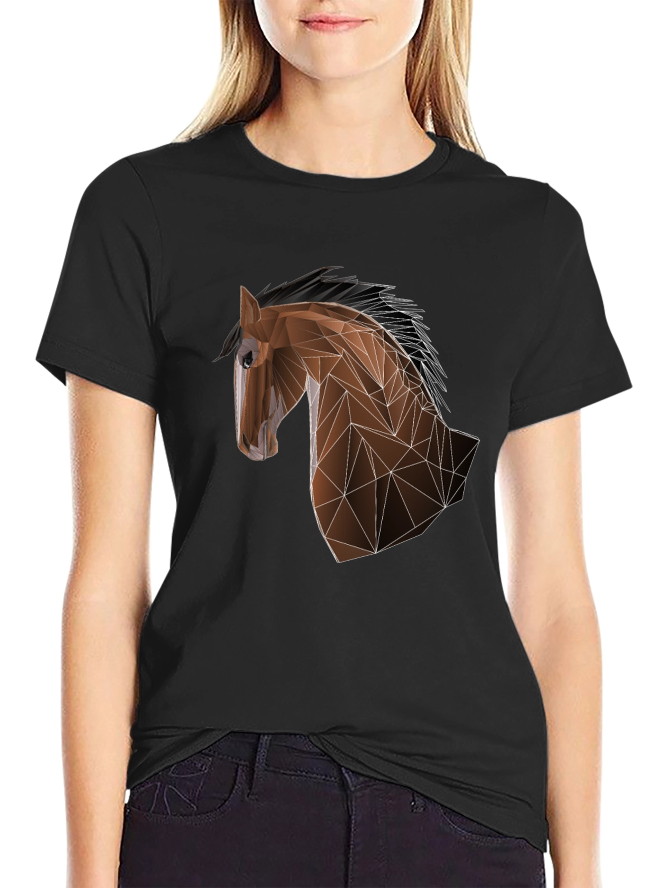 Geometric Horse Tee - Modern Artistic Design