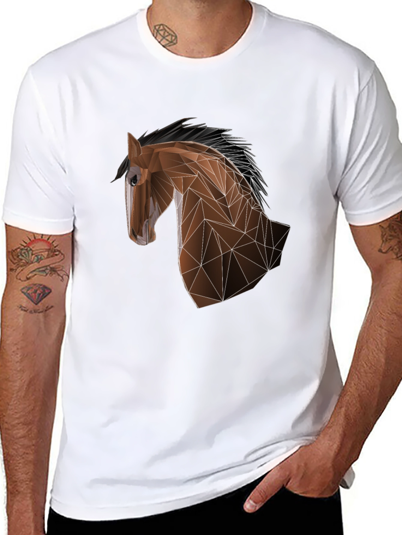Geometric Horse Tee - Modern Artistic Design