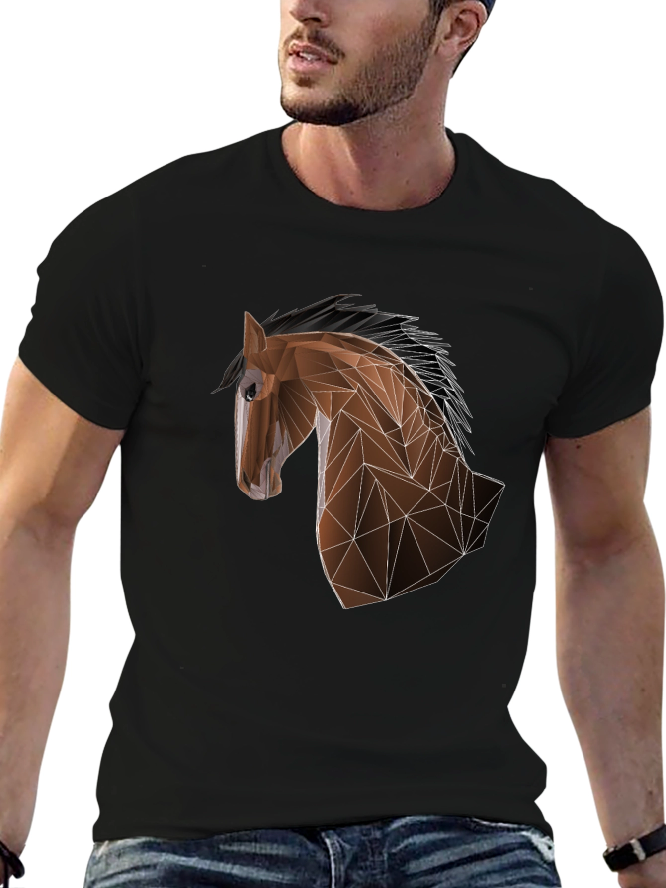 Geometric Horse Tee - Modern Artistic Design