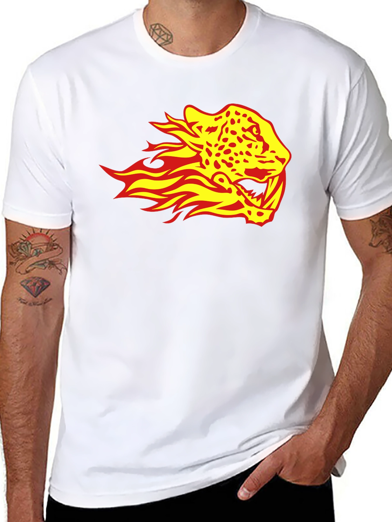 Fiery Jaguar Graphic Tee - Black