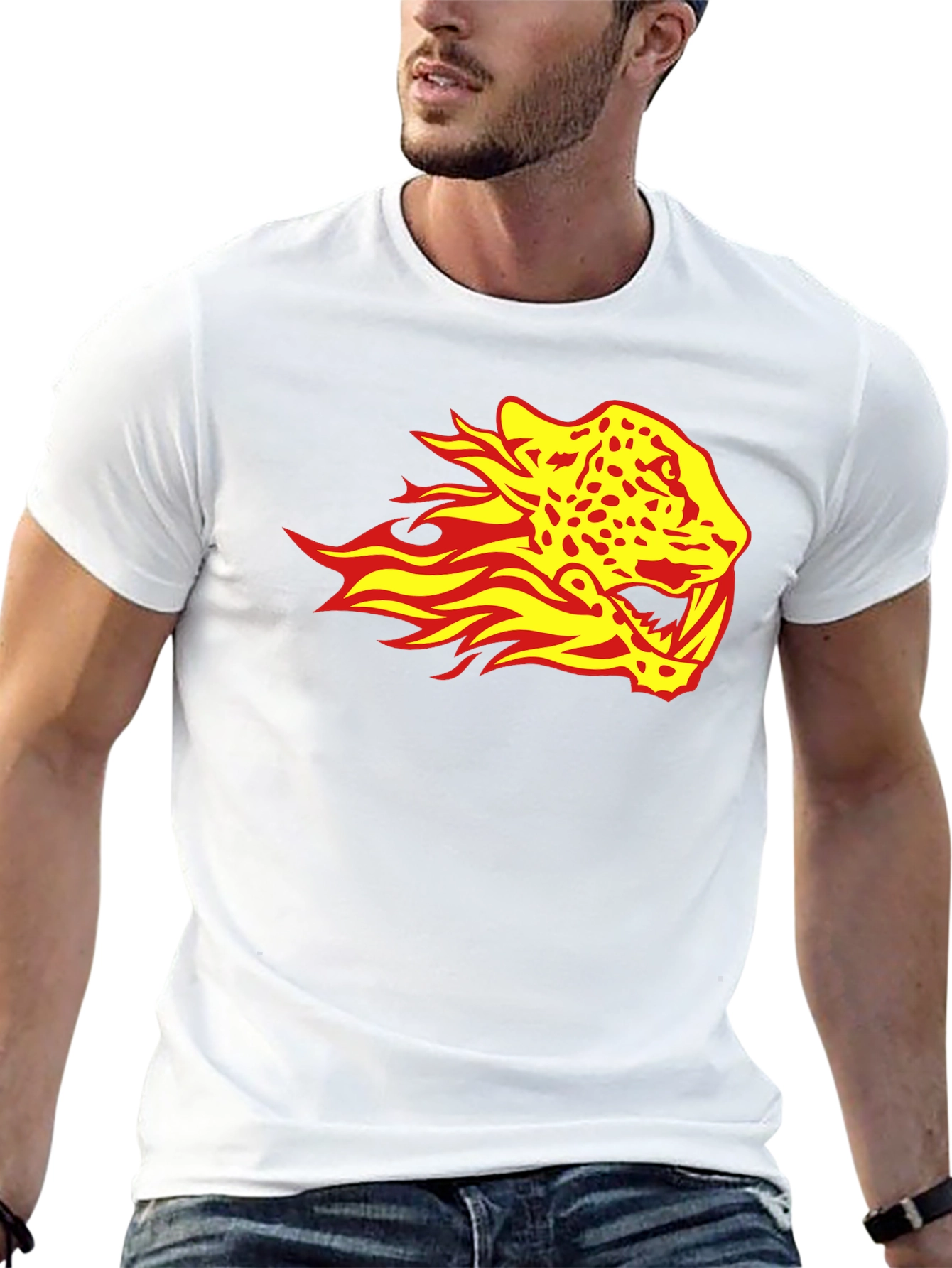 Fiery Jaguar Graphic Tee - Black