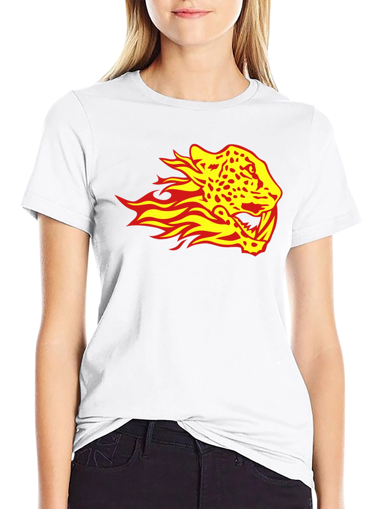Fiery Jaguar Graphic Tee - Black