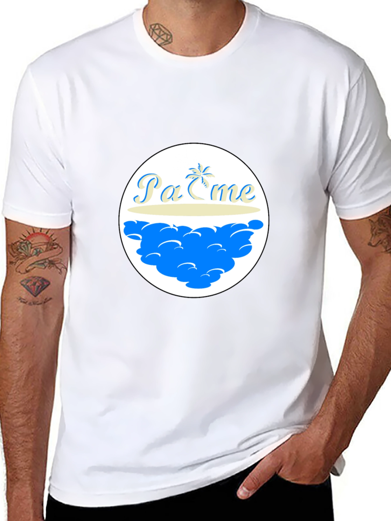 Island Graphic Tee - Black Cotton Shirt