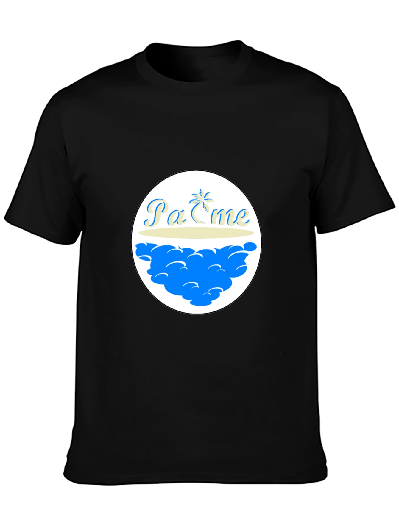 Island Graphic Tee - Black Cotton Shirt
