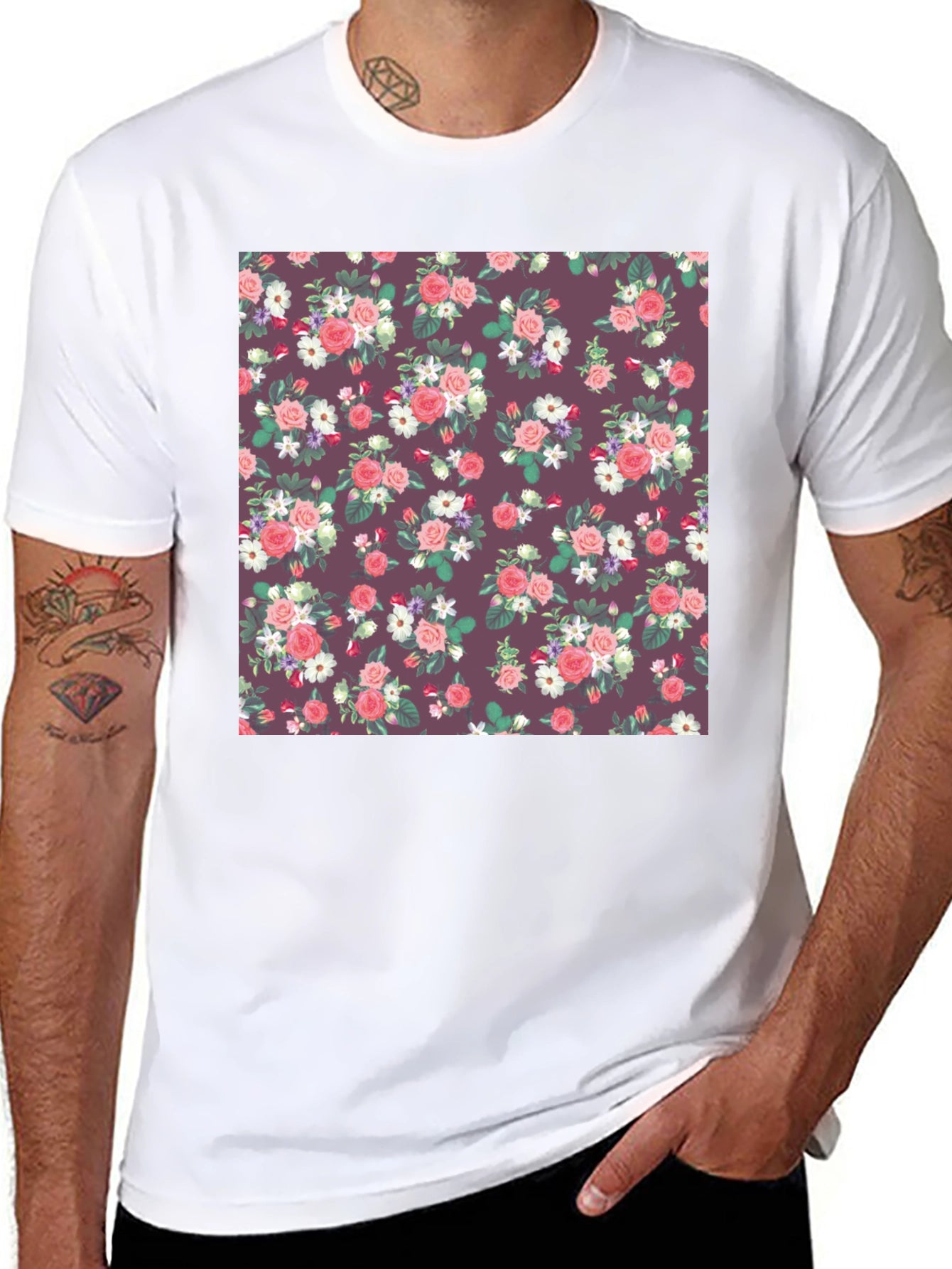Floral Print T-Shirt - Stylish and Comfortable