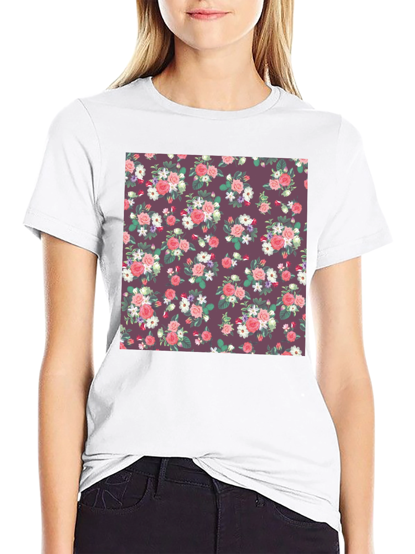 Floral Print T-Shirt - Stylish and Comfortable