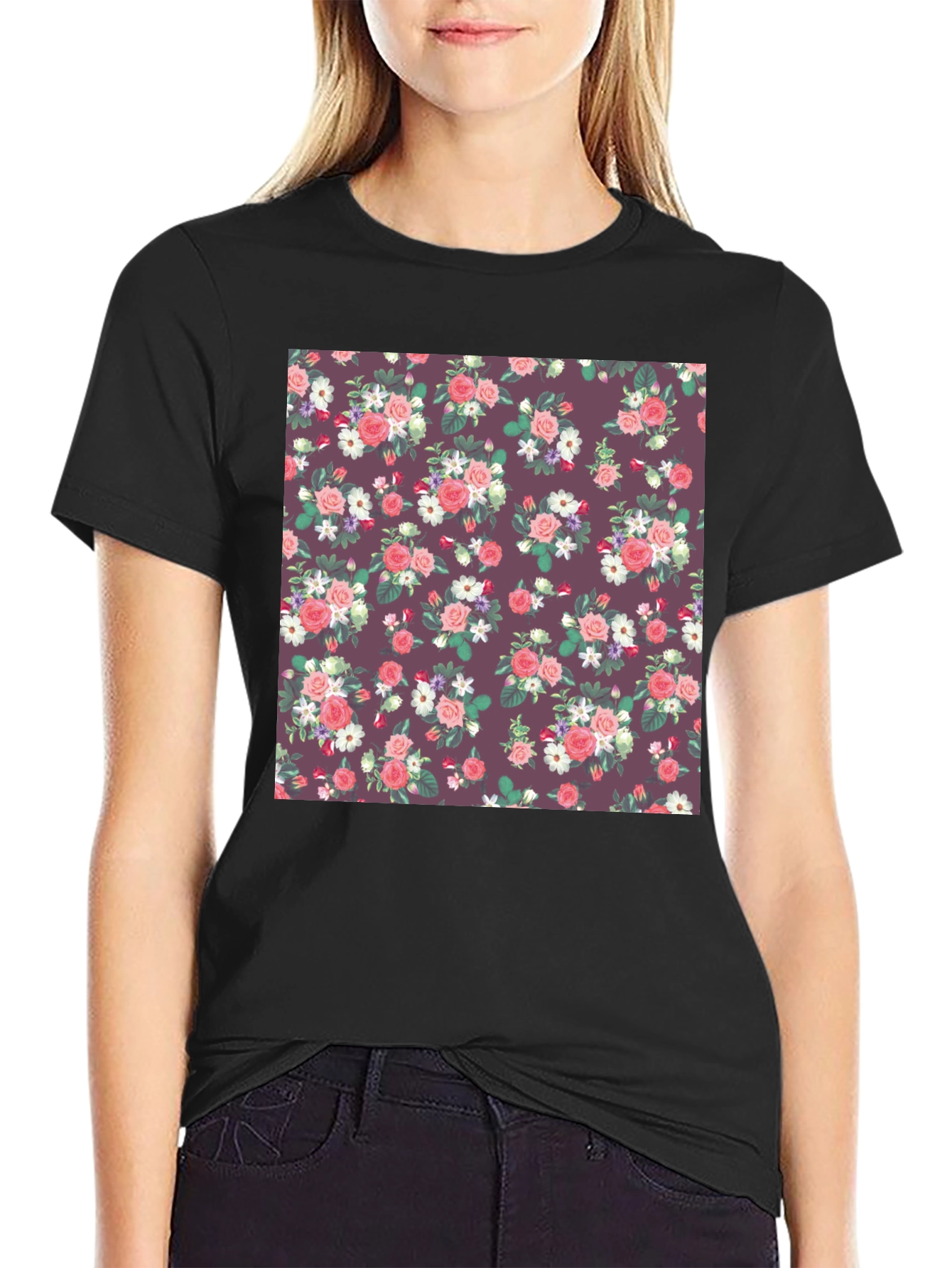 Floral Print T-Shirt - Stylish and Comfortable
