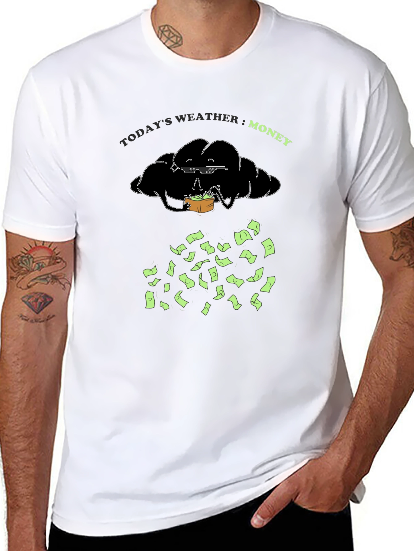 Money Weather Black Graphic Tee