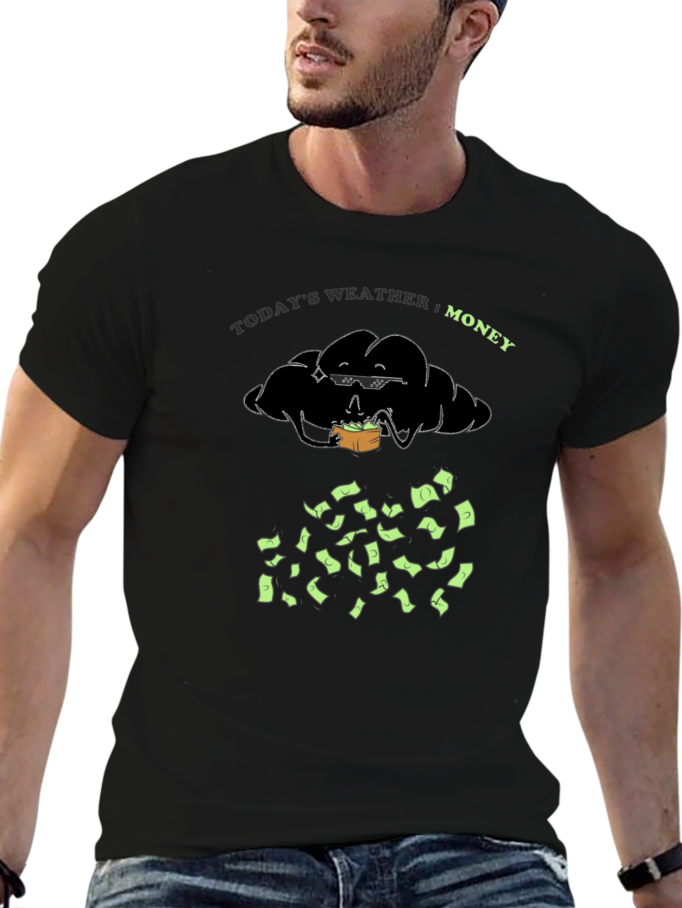 Money Weather Black Graphic Tee