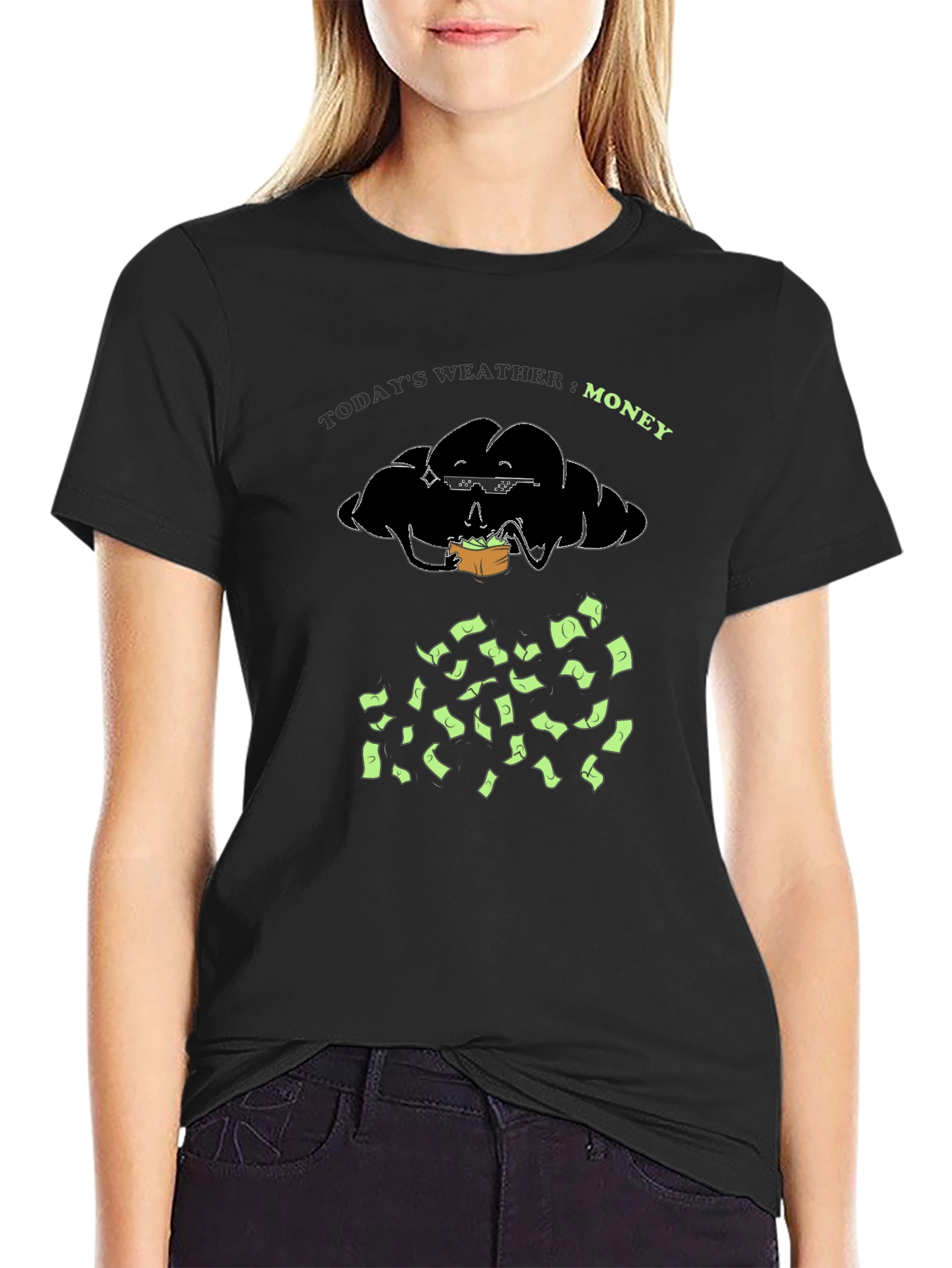 Money Weather Black Graphic Tee