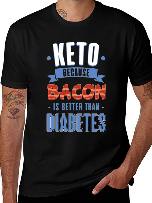 Keto Because Bacon Funny Graphic Tee