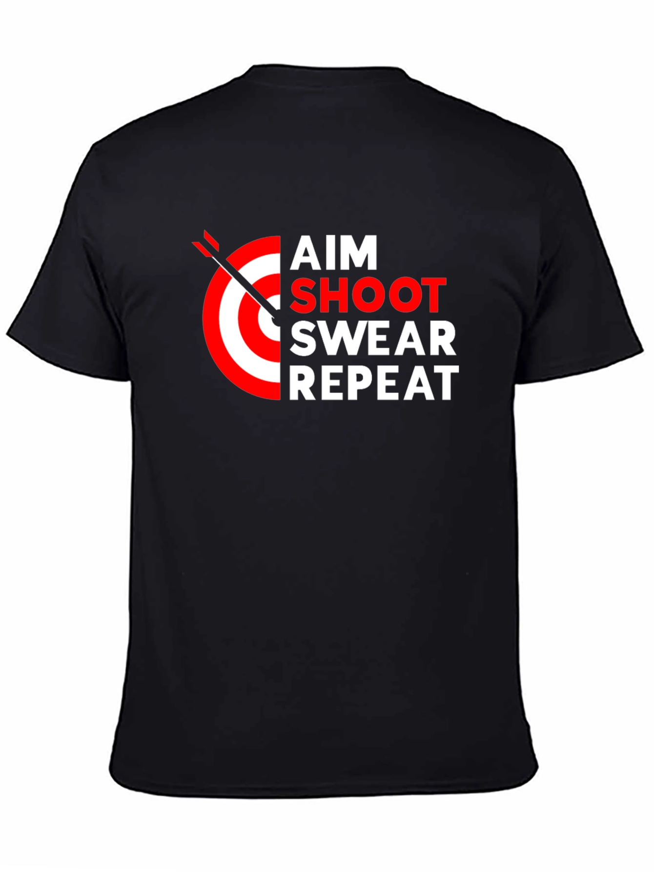 Aim Shoot Swear Repeat Graphic Tee
