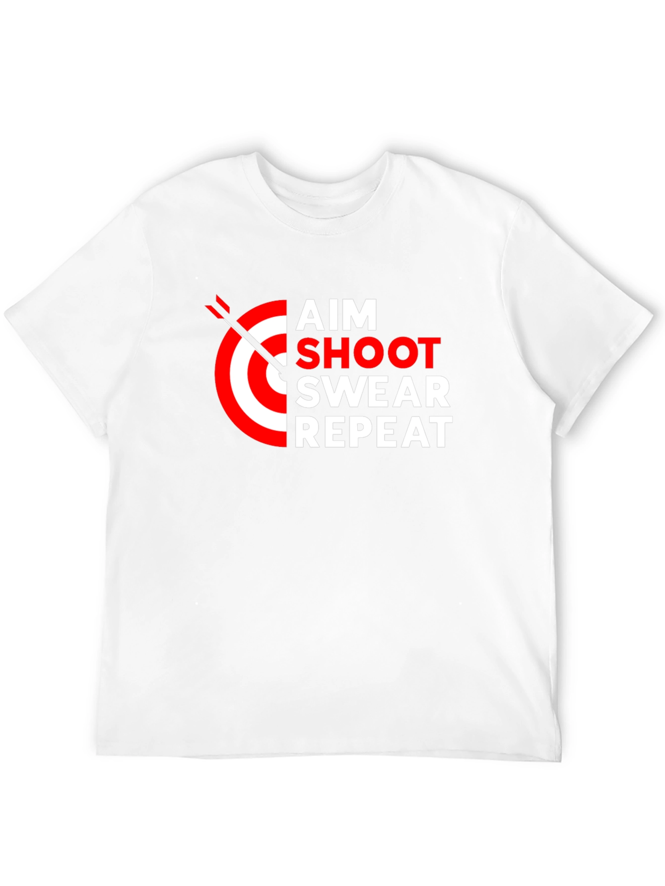 Aim Shoot Swear Repeat Graphic Tee