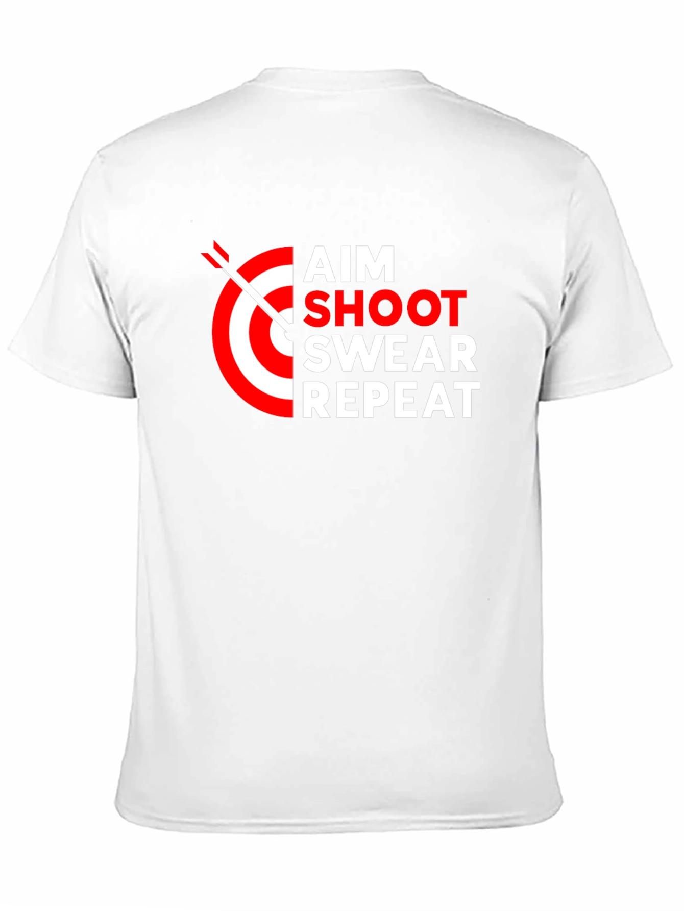 Aim Shoot Swear Repeat Graphic Tee