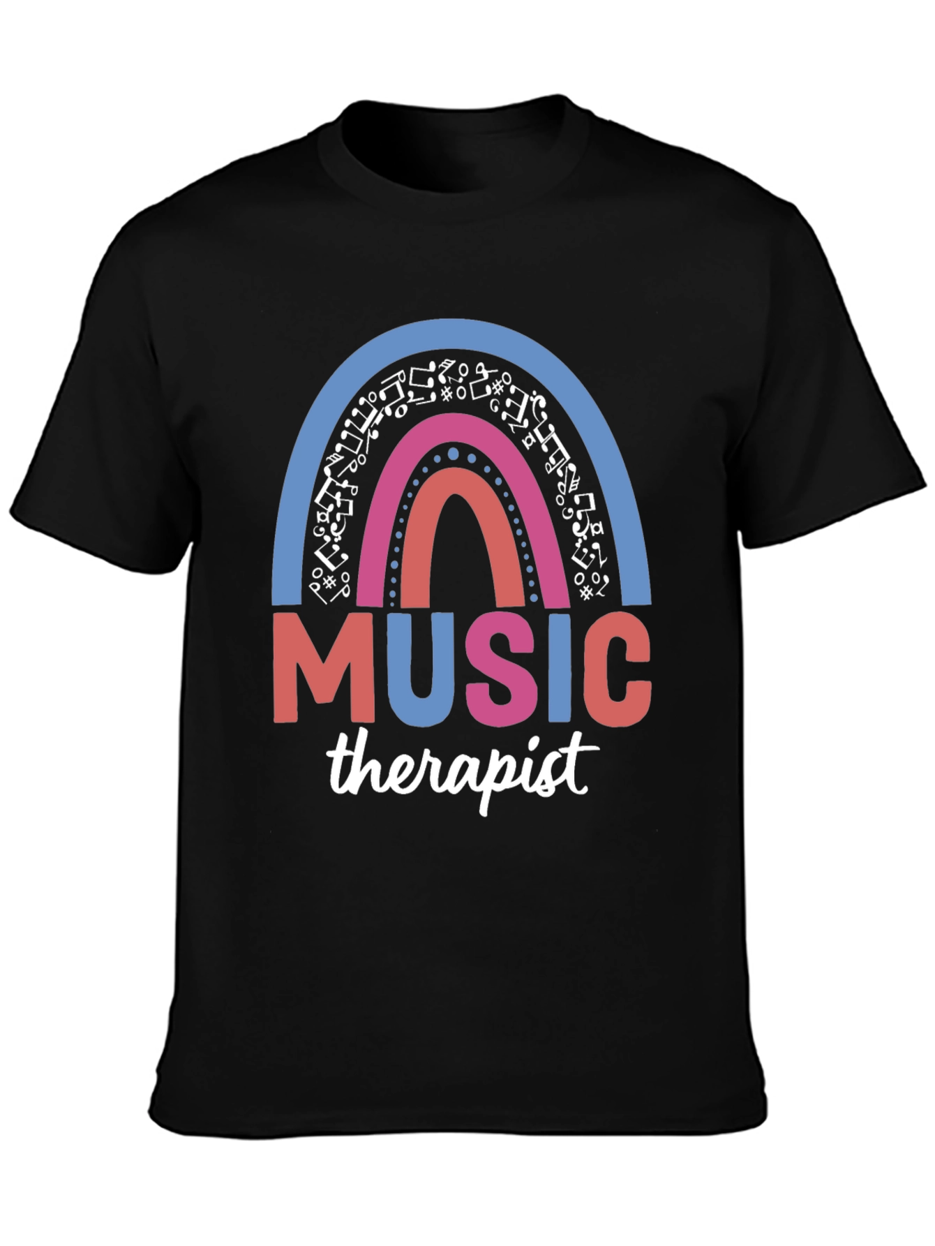 Music Therapist Rainbow Graphic Tee