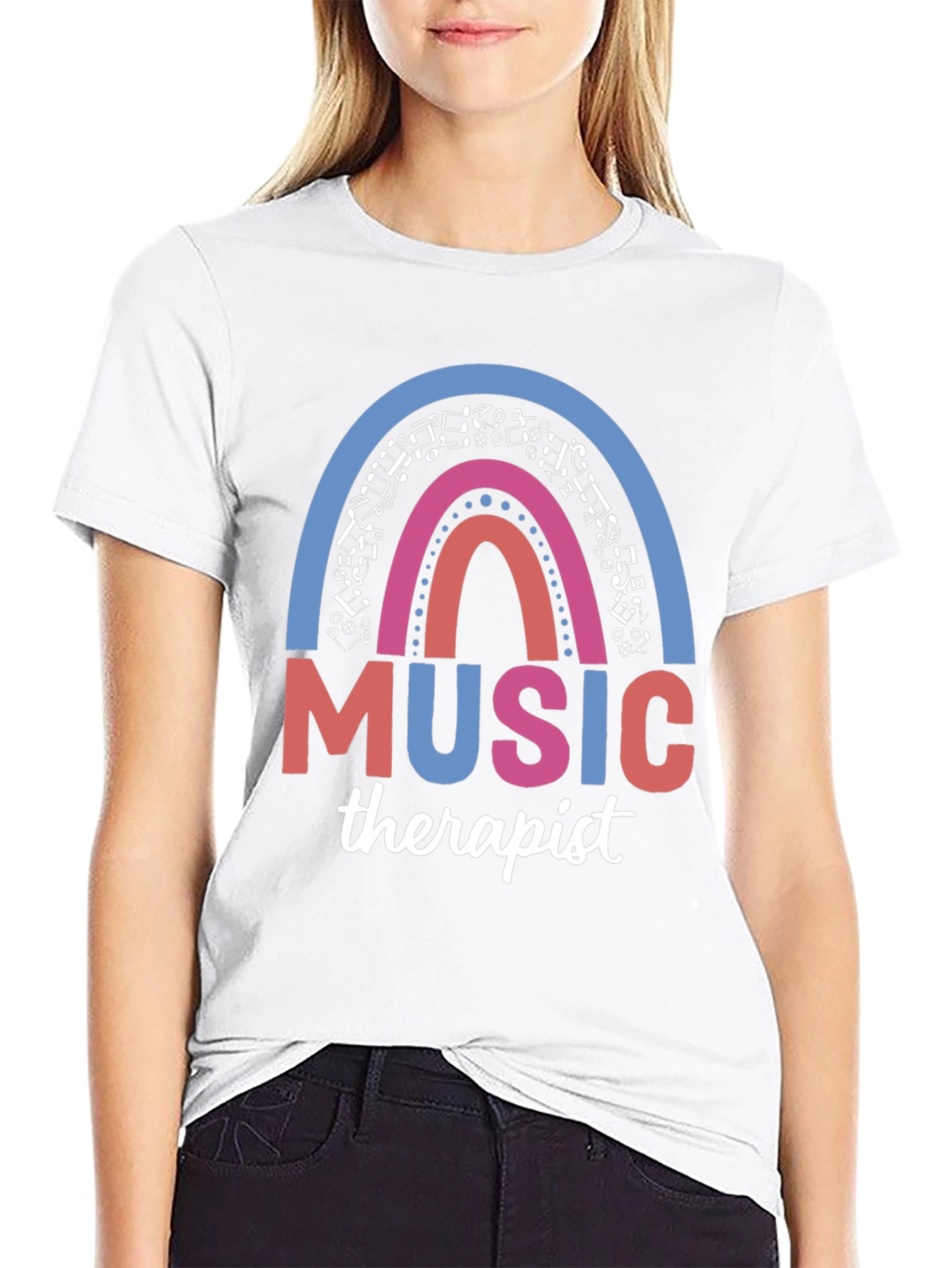 Music Therapist Rainbow Graphic Tee