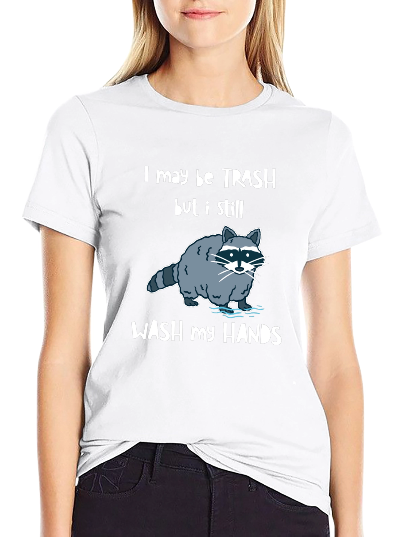 Funny Raccoon Wash Hands Graphic T-Shirt