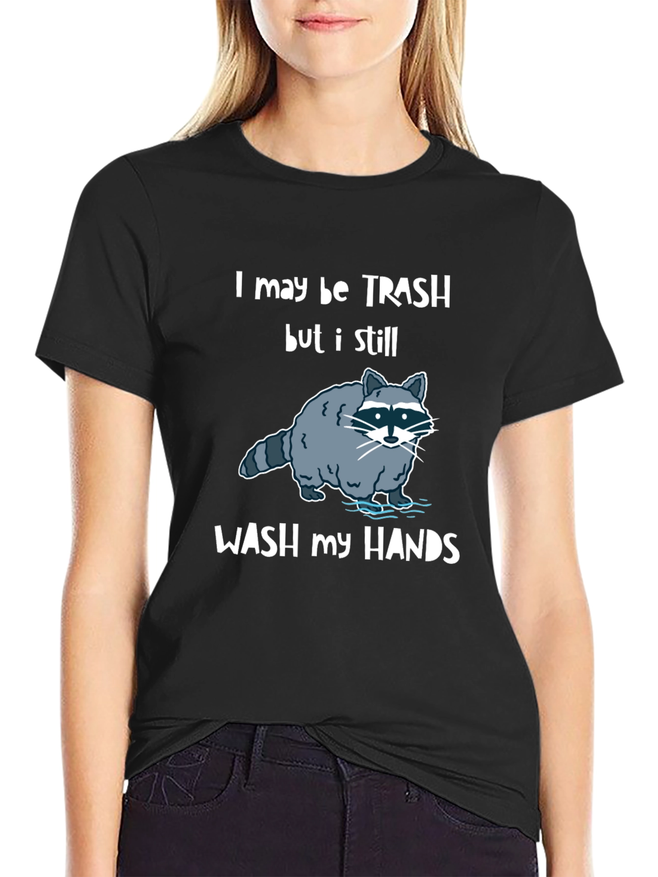 Funny Raccoon Wash Hands Graphic T-Shirt