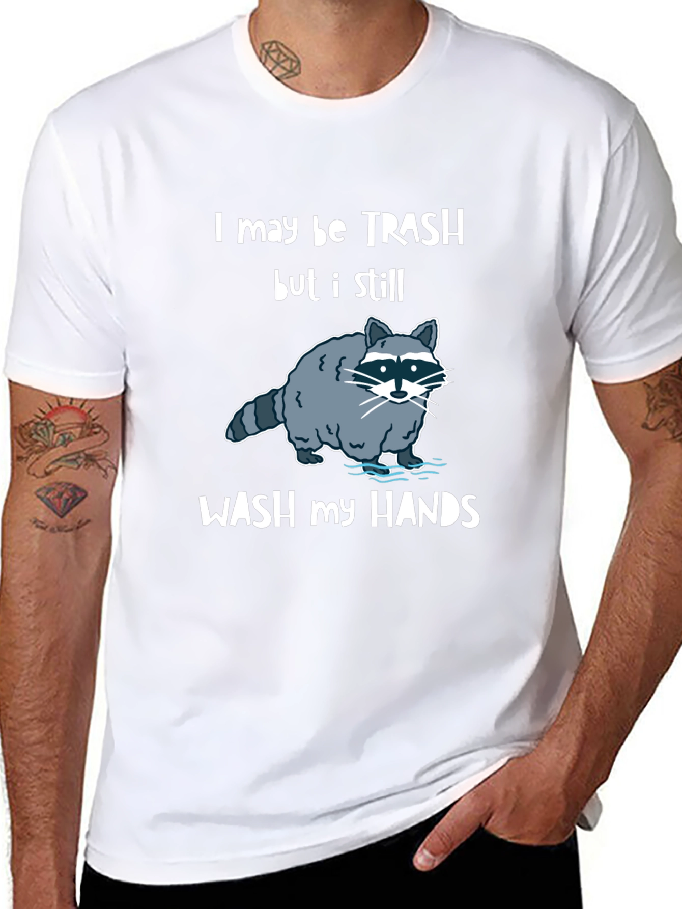 Funny Raccoon Wash Hands Graphic T-Shirt