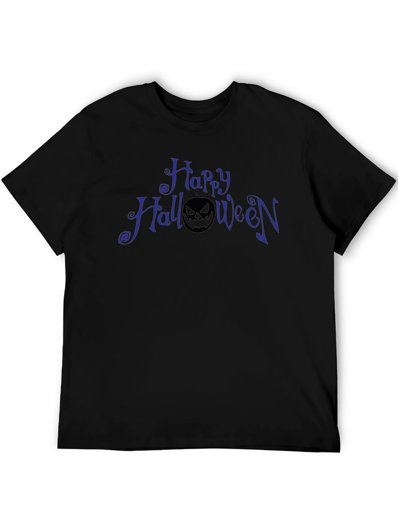 Happy Halloween Pumpkin Graphic Tee - Black