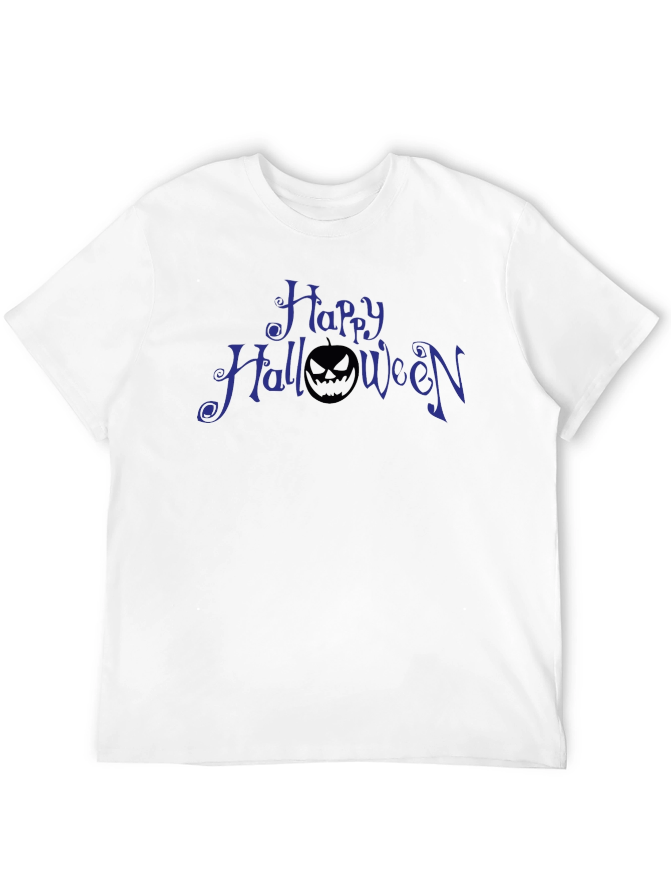 Happy Halloween Pumpkin Graphic Tee - Black